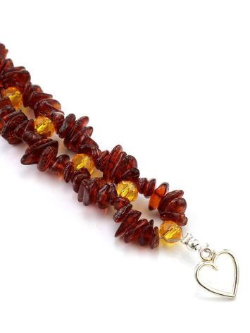 Cherry Amber Designer Bracelet With Glass Beads, image , picture 2