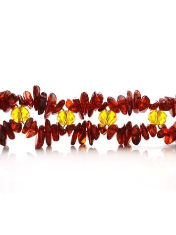 Cherry Amber Designer Bracelet With Glass Beads, image , picture 3