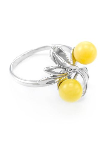 Honey Amber Ring In Sterling Silver The Paradise, Ring Size: 13 / 22, image 