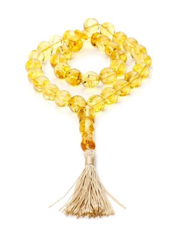 Islamic 33 Lemon Amber Prayer Beads, image 