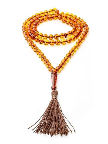 Islamic 99 Cognac Amber Prayer Beads, image 