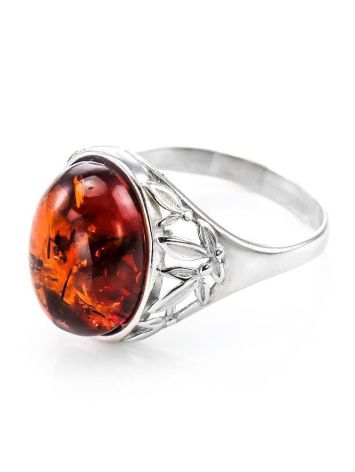 Cocktail Amber Ring In Sterling Silver The Carmen, Ring Size: 12 / 21.5, image , picture 5