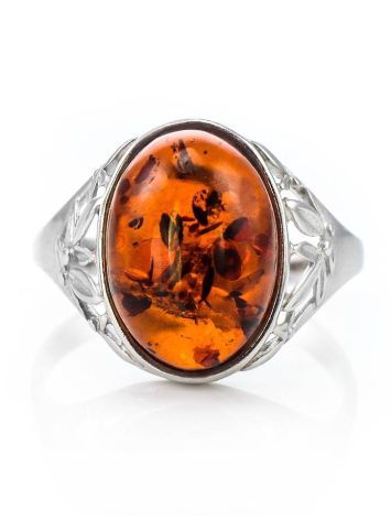Cocktail Amber Ring In Sterling Silver The Carmen, Ring Size: 12 / 21.5, image , picture 4