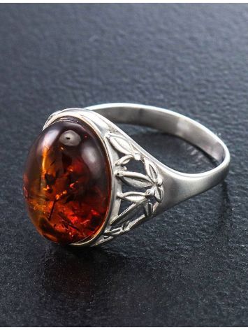 Cocktail Amber Ring In Sterling Silver The Carmen, Ring Size: 12 / 21.5, image , picture 3