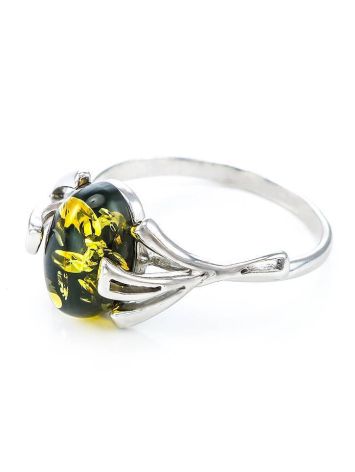 Adorable Sterling Silver Ring With Green Amber The Crocus, Ring Size: 12 / 21.5, image , picture 5