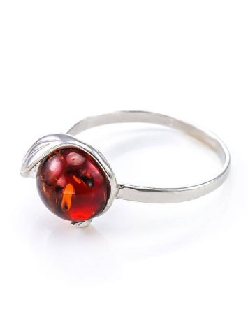 Classy Amber Ring In Sterling Silver With Crystals The Swan, Ring Size: 12 / 21.5, image , picture 5