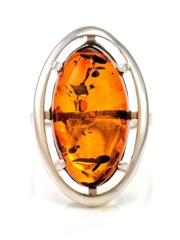Sterling Silver Ring With Cognac Amber The Elegy, Ring Size: 12 / 21.5, image , picture 3