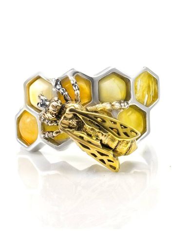 Honey Amber Ring In Sterling Silver The Bee, Ring Size: 7 / 17.5, image , picture 4