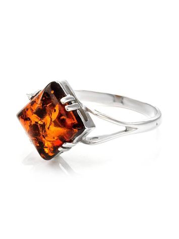 Stylish Silver Ring With Bright Cognac Amber The Astoria, Ring Size: 11.5 / 21, image , picture 4