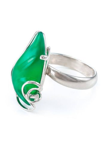 Green Synthetic Onyx Cocktail Ring In Sterling Silver The Serenade, Ring Size: Adjustable, image , picture 4