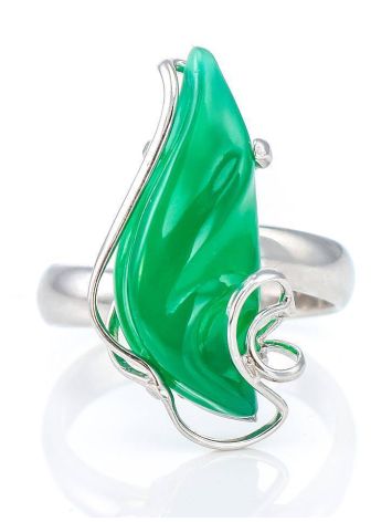 Green Synthetic Onyx Cocktail Ring In Sterling Silver The Serenade, Ring Size: Adjustable, image , picture 3