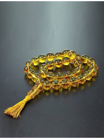 Islamic 33 Lemon Amber With Inclusions Prayer Beads, image , picture 2