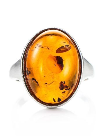 Cognac Amber Ring In Sterling Silver The Goji, Ring Size: 12 / 21.5, image , picture 5
