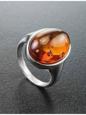 Cognac Amber Ring In Sterling Silver The Goji, Ring Size: 6.5 / 17, image , picture 2