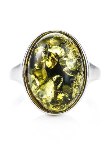 Green Amber Ring In Sterling Silver The Goji, Ring Size: 5.5 / 16, image , picture 5