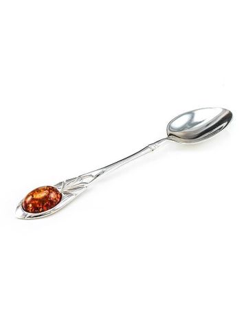 Sterling Silver Spoon With Cognac Amber, image , picture 3