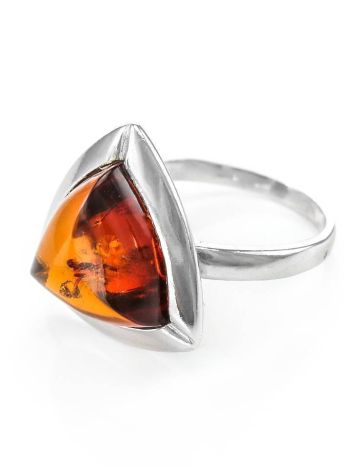 Triangle Amber Ring In Sterling Silver The Mistral, Ring Size: 12 / 21.5, image , picture 5