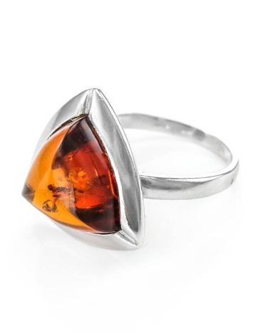 Triangle Amber Ring In Sterling Silver The Mistral, Ring Size: 13 / 22, image , picture 5