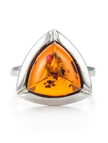 Triangle Amber Ring In Sterling Silver The Mistral, Ring Size: 13 / 22, image , picture 4