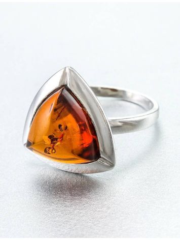 Triangle Amber Ring In Sterling Silver The Mistral, Ring Size: 13 / 22, image , picture 2