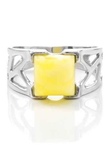 Honey Amber Ring In Sterling Silver The Artemis, Ring Size: 13 / 22, image , picture 3