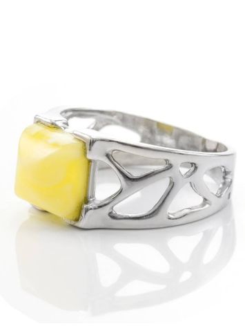 Honey Amber Ring In Sterling Silver The Artemis, Ring Size: 13 / 22, image , picture 4