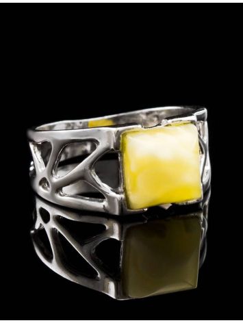 Honey Amber Ring In Sterling Silver The Artemis, Ring Size: 13 / 22, image , picture 2