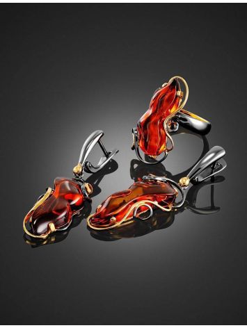 Open Amber Ring In Gold-Plated Silver The Rialto, Ring Size: Adjustable, image , picture 5