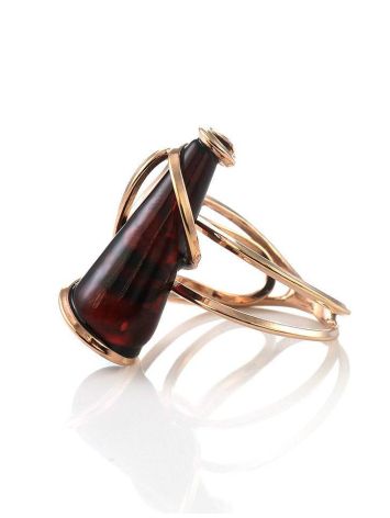 Adjustable Amber Ring In Gold-Plated Silver The Flamenco, Ring Size: Adjustable, image , picture 3