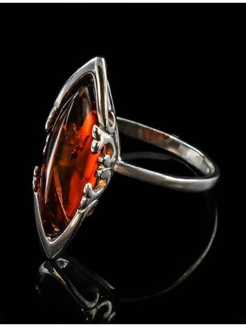 Refined Amber Ring In Sterling Silver The Ballade, Ring Size: 13 / 22, image , picture 2