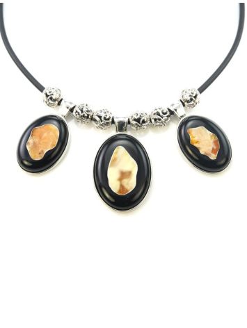 Multicolor Amber Necklace In Sterling Silver The Panther, image , picture 4