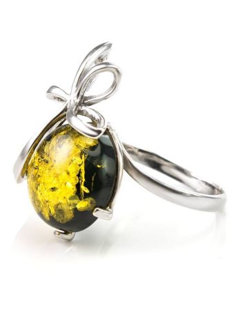 Green Amber Ring In Sterling Silver The Paradise, Ring Size: 12 / 21.5, image , picture 6