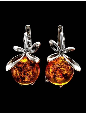 Charming Amber Earrings In Sterling Silver The Paradise, image , picture 3