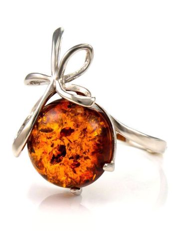 Delicate Amber Ring In Sterling Silver The Paradise, Ring Size: 13 / 22, image , picture 5