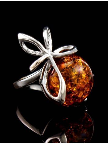 Delicate Amber Ring In Sterling Silver The Paradise, Ring Size: 13 / 22, image , picture 3