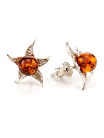 Delicate Amber Studs In Sterling Silver The Persimmon, image , picture 5