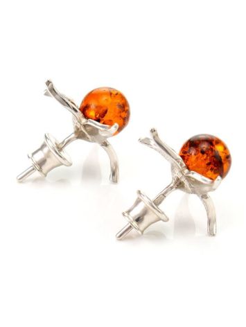 Delicate Amber Studs In Sterling Silver The Persimmon, image , picture 6