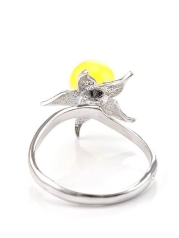 Cute Silver Ring With Honey Amber The Persimmon, Ring Size: 11.5 / 21, image , picture 6