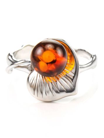 Sterling Silver Ring With Cognac Amber The Kalina, Ring Size: 12 / 21.5, image , picture 4