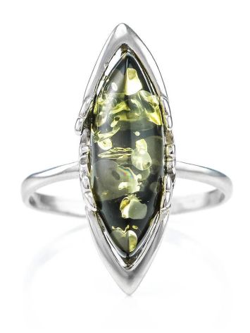 Sterling Silver Ring With Green Amber The Ballade, Ring Size: 6 / 16.5, image , picture 5