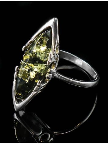 Sterling Silver Ring With Green Amber The Ballade, Ring Size: 11 / 20.5, image , picture 2