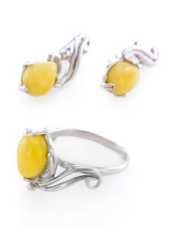 Classy Amber Ring In Sterling Silver The Swan, Ring Size: 13 / 22, image , picture 4