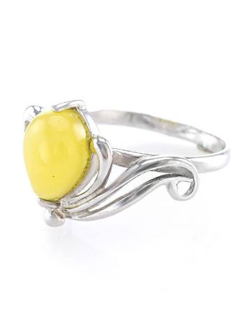 Classy Amber Ring In Sterling Silver The Swan, Ring Size: 13 / 22, image , picture 3