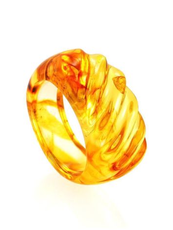 Unique Carved Amber Ring The Magma, image , picture 3