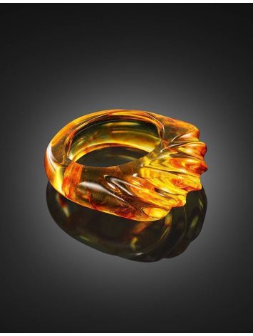 Unique Carved Amber Ring The Magma, image , picture 2