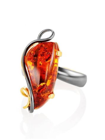 Adjustable Amber Ring In Gold Plated Silver The Rialto, Ring Size: Adjustable, image , picture 4