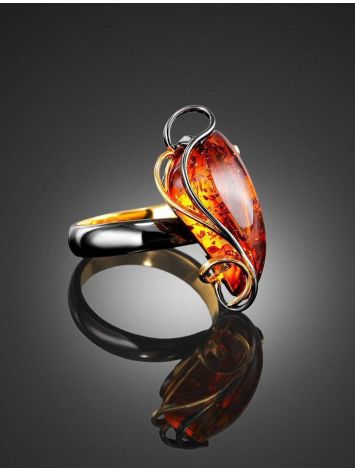 Adjustable Amber Ring In Gold Plated Silver The Rialto, Ring Size: Adjustable, image , picture 2