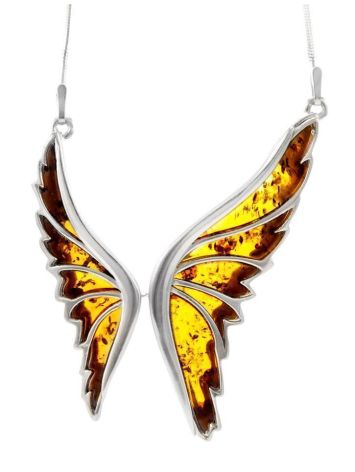 Amber Butterfly Necklace In Sterling Silver The April, image , picture 2