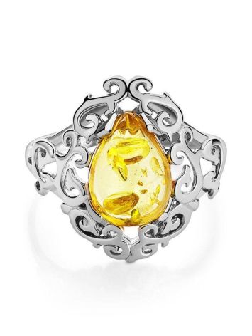 20's Style Amber Ring In Sterling Silver The Luxor, Ring Size: 5.5 / 16, image , picture 3