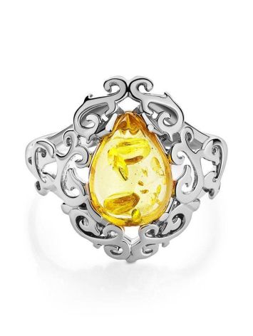 20's Style Amber Ring In Sterling Silver The Luxor, Ring Size: 11 / 20.5, image , picture 3